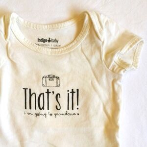 indigo baby ivory grandma graphic short sleeve bodysuit diaper shirt 6 months
